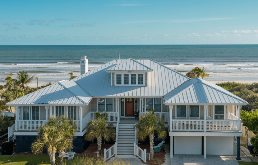 image of beach house with metal roof in Tampa Bay