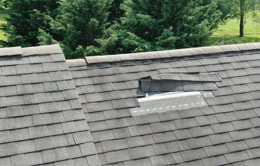 image of damaged asphalt roof shingles